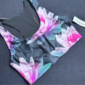 Terez Women's Bralette Lined Activewear Bra Loving Lotus Quick Dry Size S 4044